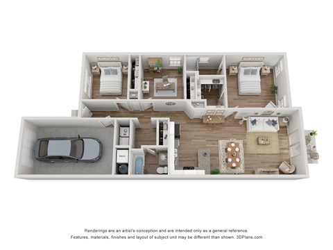 Floor plan for 3 beds, 2 baths, 1180 sqft
